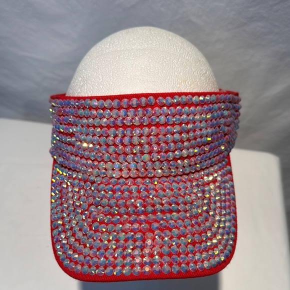 Sparkling Red Rhinestone Cap - Picture 2 of 9